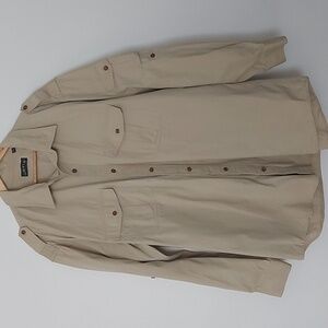 Orvis Long Sleeve Heavy Button Up Camp/Fishing Shirt Beige Size XXLT